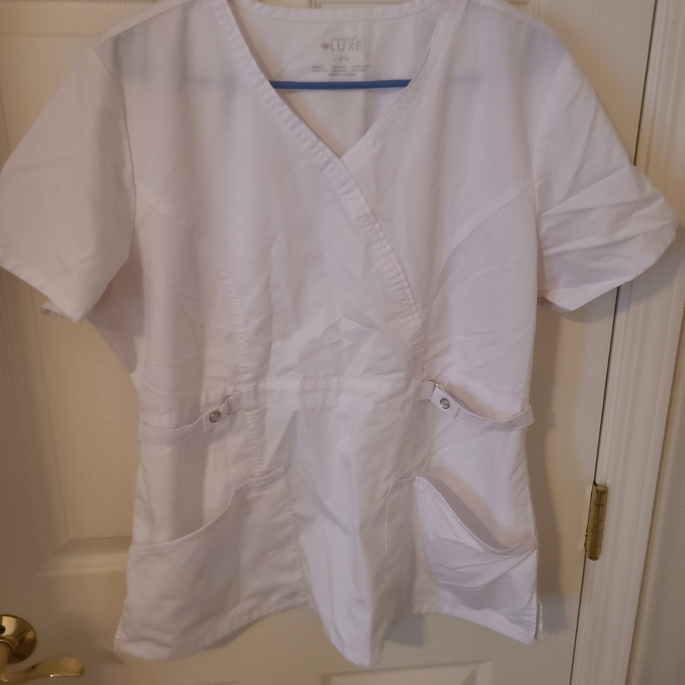 Cherokee White Women's Medical Scrub Top